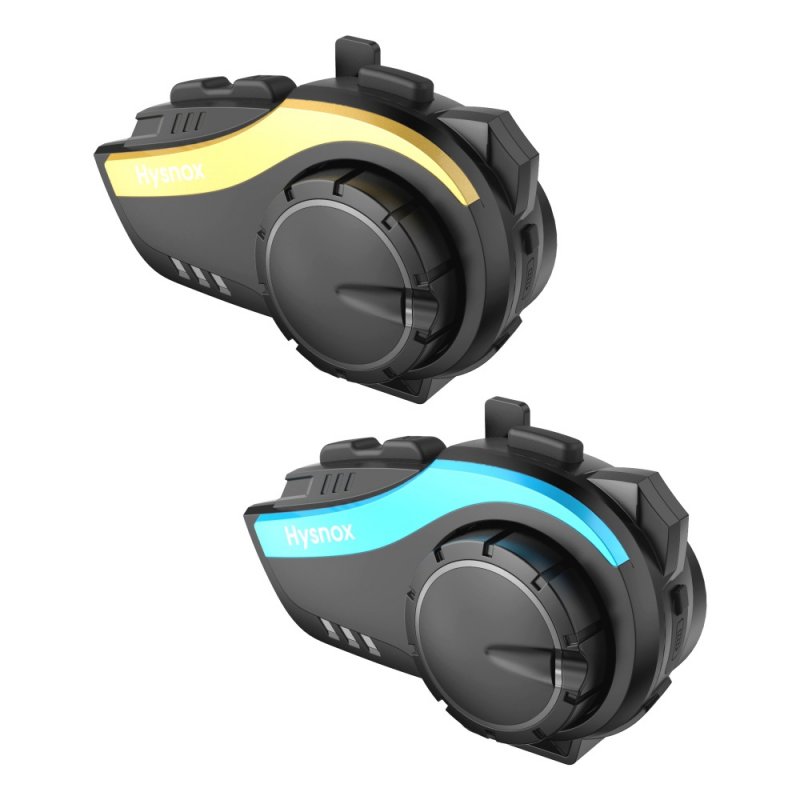 Motorcycle Cycling Helmet Headset 2000m 6 Riders Intercom Headphone Rechargeable Bluetooth 5.0 Blue