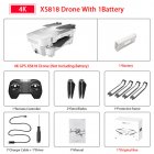 XS818 Drone FPV HD 4K GPS Quadrocopter With WIFI Camera Dron Foldable Drone Selfie RC Quadcopter Drones Helicopter Toy 1 battery