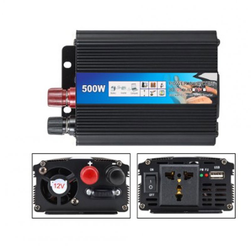 12v To 220v 500w Car Inverter High-power Sine Wave Home High-conversion Automatic Transformer Adapter 