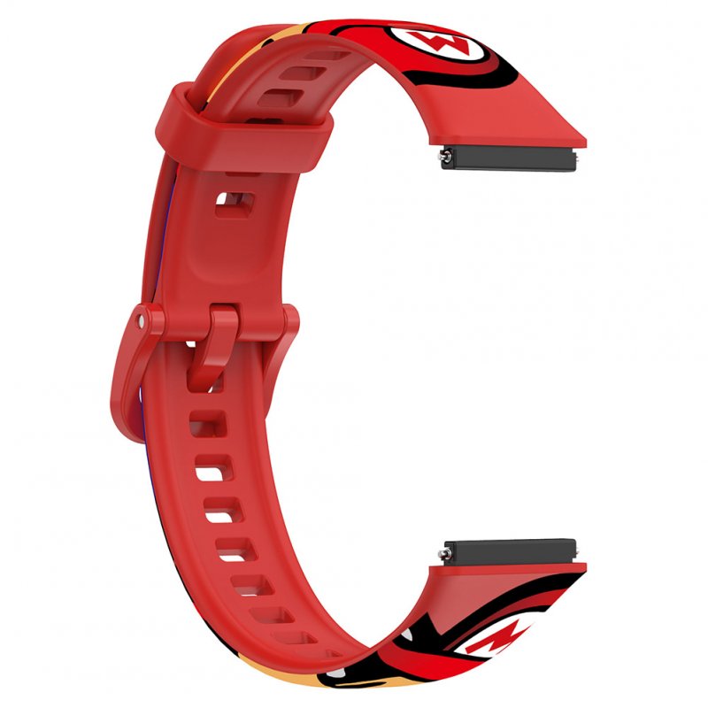 Colorful Printing Watch Strap Soft Replacement Wristband Adjustable Watchband Compatible For Huawei Band 7 