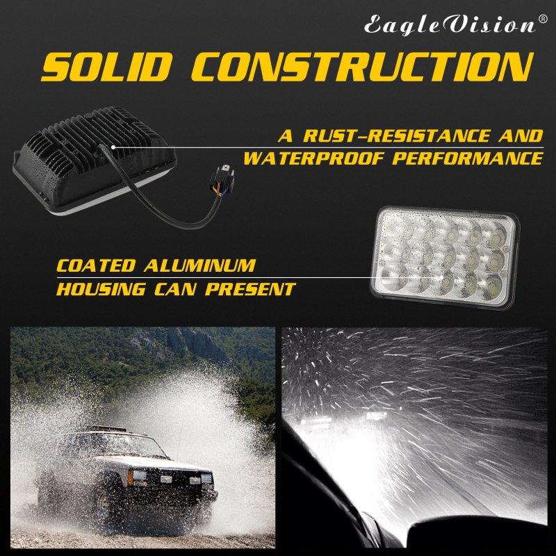 LED Headlight Die-cast Aluminum Casing 150w Square 5inches (4x6)LED Headlamp Suv Truck Working Lights 
