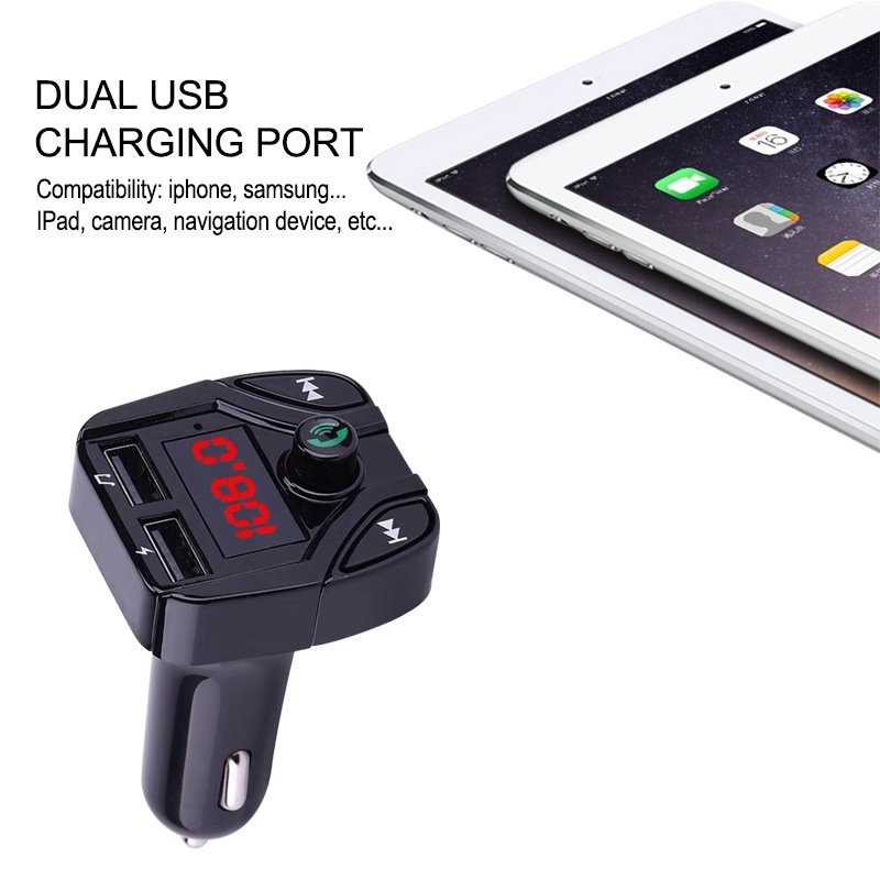 Car MP3 Player FM Transmitter Multifunction Hands-free Call Car Bluetooth Player USB Charger TF Card Support 