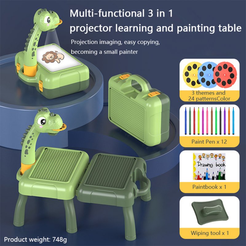 Kids Painting Board Toys Multi-functional Projector Cartoon Art Painting Table With Lighting Music Toys For Boys Girls 