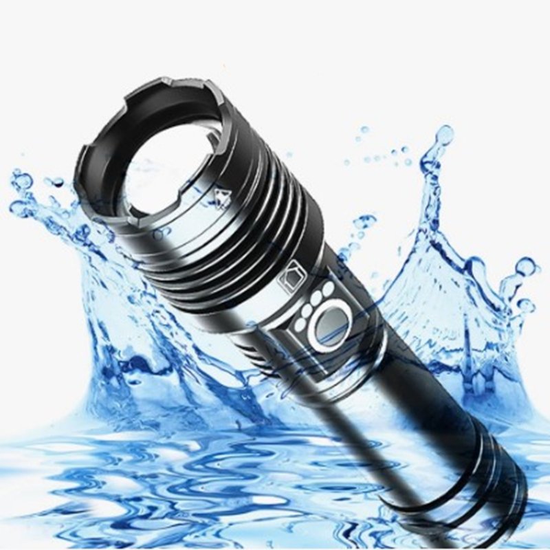 Xhp160 Led Flashlight Zoom Type-c Usb Rechargeable Outdoor Waterproof Torch