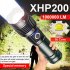 Xhp160 Led Flashlight 9000000lm High Power Zoom Type c Usb Rechargeable Outdoor Waterproof Torch with 26650 battery