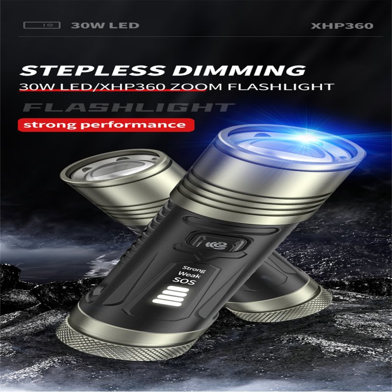 Xhp360 Led Flashlight Super-bright Type-c USB Charging