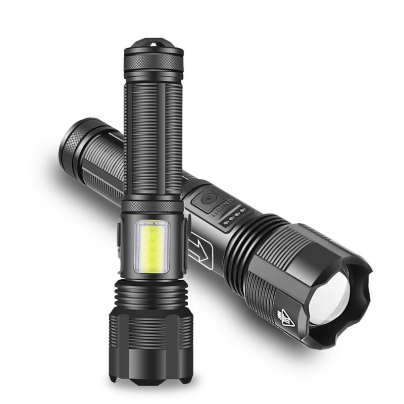 Xhp50 Mini Flashlight Zoomable Usb Charging Power Display P50 Outdoor Camping Flash Light Torch  (without battery)