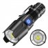 Xhp50 Mini Flashlight Portable Dimming Super Bright Type c Charging Strong Light Torch With Clips W308 flashlight   USB cable