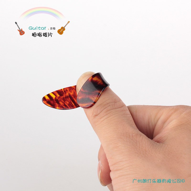 Thumb Finger Guitar Pick Celluloid Mediator Thumbpick for Acoustic Electric Guitarra Random Color Random Color_Folk / electric guitar universal