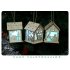 Xmas Luminous Wooden House Hotel Christmas Tree Window Decoration Pendant Ornaments DIY Gift S 4 