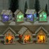 Xmas Luminous Wooden House Hotel Christmas Tree Window Decoration Pendant Ornaments DIY Gift S 4 
