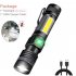 Xml t6 Led  Flashlight  Rechargeable Super Bright Magnetic Pocket Light With Clip  Anti skid Waterproof  Zoomable Lamp For Camping Flashlight   2 batteries   US
