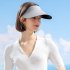 Xmz265 Women Summer Sun Hat Breathable Adjustable Anti ultraviolet Wide Brim Sunscreen Cap Empty Top Visors XMZ265  Night Black adjustable