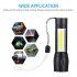 Xpe Cob Led Mini  Flashlight 3 Modes Built in 14500 Lithium Battery Usb Rechargeable Lighting Torch Anti slip Waterproof Lamp Plastic shell