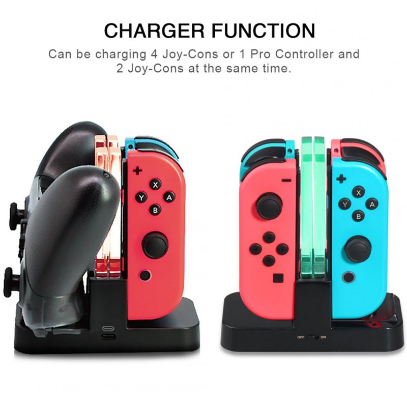 Joy-Con Charging Dock 4 in 1 USB Charging Dock Stand LED Indication for Nintend Switch Controller Charger Gamepad 