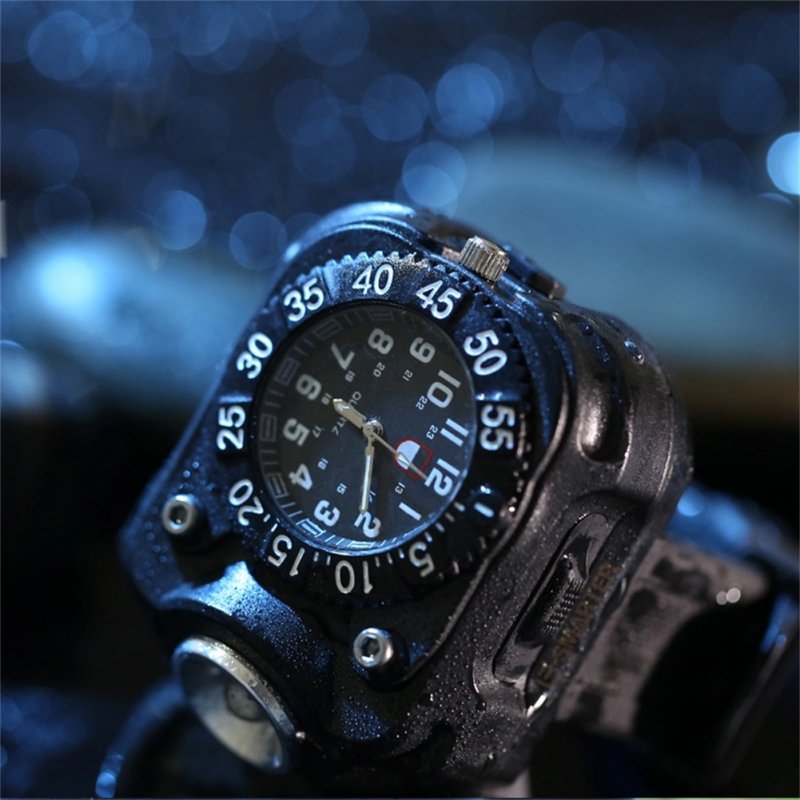 LED Wrist Light Outdoor Waterproof Rechargeable Wrist Watch Flashlight for Outdoor Camping 