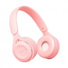 Y08 Wireless Headset Over-Ear Stereo Deep Bass Earphones Longer Playtime Headphones For Smart Phone Laptop Tablet pink