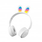 Y08r Wireless Bluetooth Headphones Cute Rabbit Ears Design Touch Control Music Headset Girls Gifts White