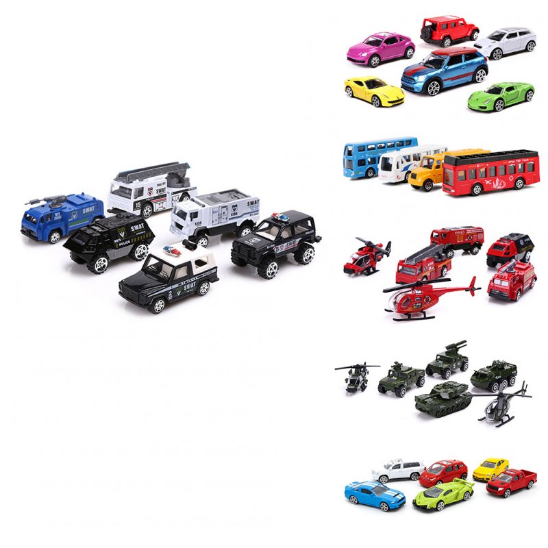 6pcs Alloy Cars Set Simulation Diecast Car Model Ornaments For Boys Girls Birthday Christmas Gifts VB8702 