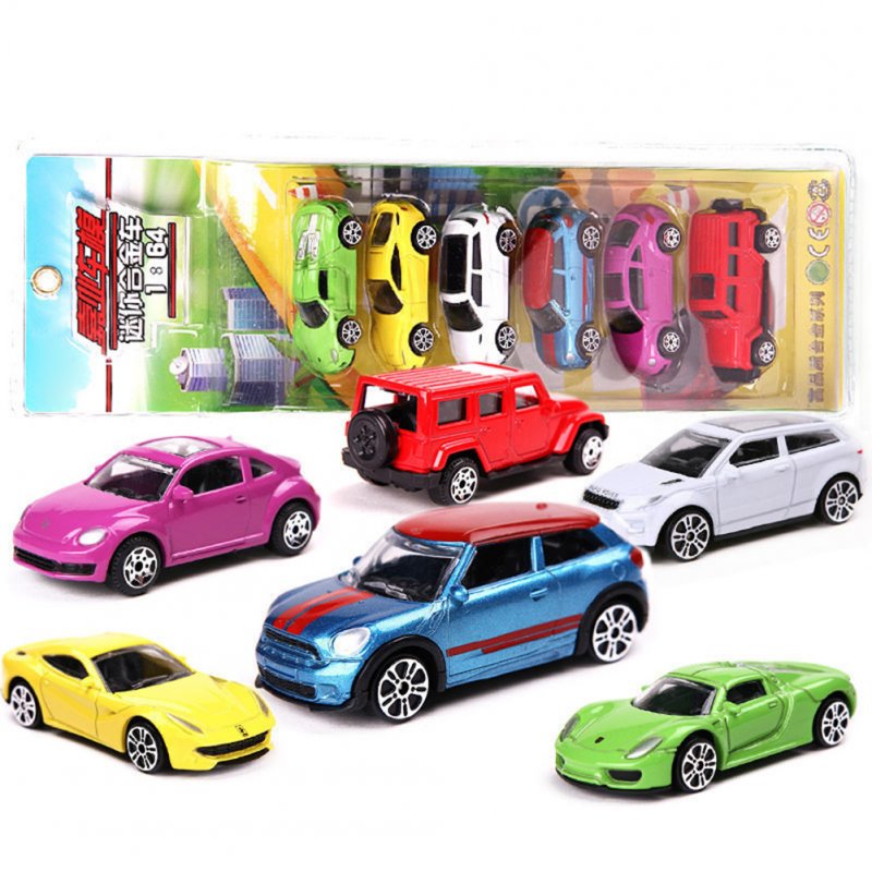 6pcs Alloy Cars Set Simulation Diecast Car Model Ornaments For Boys Girls Birthday Christmas Gifts VB8702 