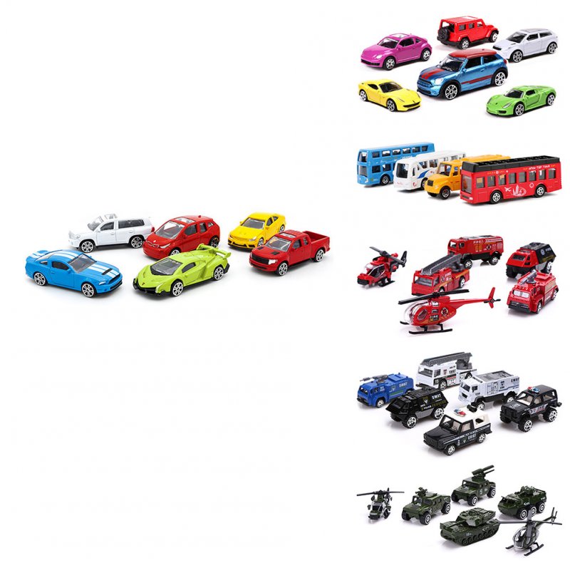 6pcs Alloy Cars Set Simulation Diecast Car Model Ornaments For Boys Girls Birthday Christmas Gifts VB8702 