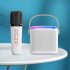 Y1 Portable Wireless Speaker With Wireless Microphones Interactive Karaoke Machine TF Card Player For Tablet Smart Phones Computer white single microphone