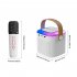 Y1 Portable Wireless Speaker With Wireless Microphones Interactive Karaoke Machine TF Card Player For Tablet Smart Phones Computer white single microphone