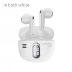 Y18 Retro Bluetooth compatible Headset Digital Display In ear Stereo Earphones Tws Wireless Noise Reduction Earplugs No Delay Twilight Snow White