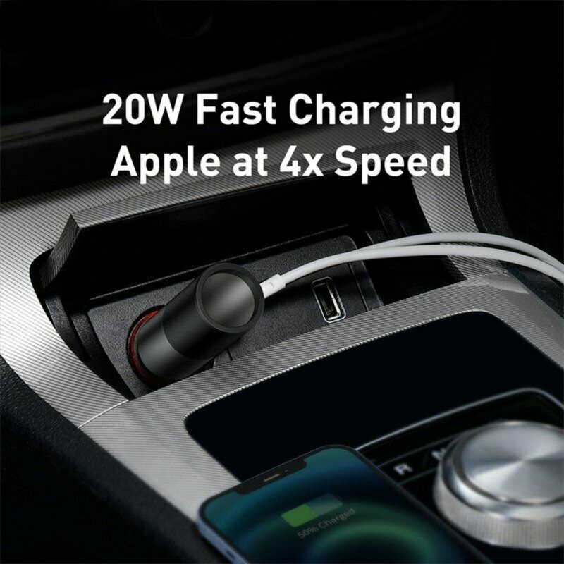 120w Car 2  In  1  Cigarette  Lighter Gold-plated Contacts 3 Fast Charging Ports Car Charger For Cars Off-road Vehicles Large Trucks 