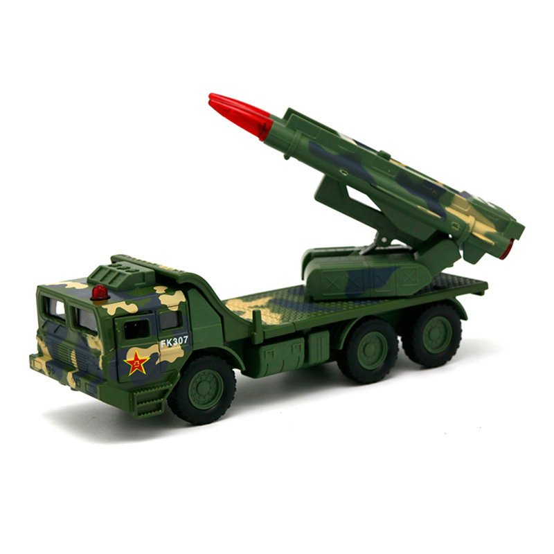 Military Alloy Car Toys Simulation Diecast Missile Launching Vehicle Model Ornaments For Boys Xmas Gifts Collection 