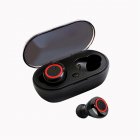 Y50 Bluetooth compatible 5 0 Tws Wireless Earphone Mini Portable Sport Headset With Charging Box  bag  black red