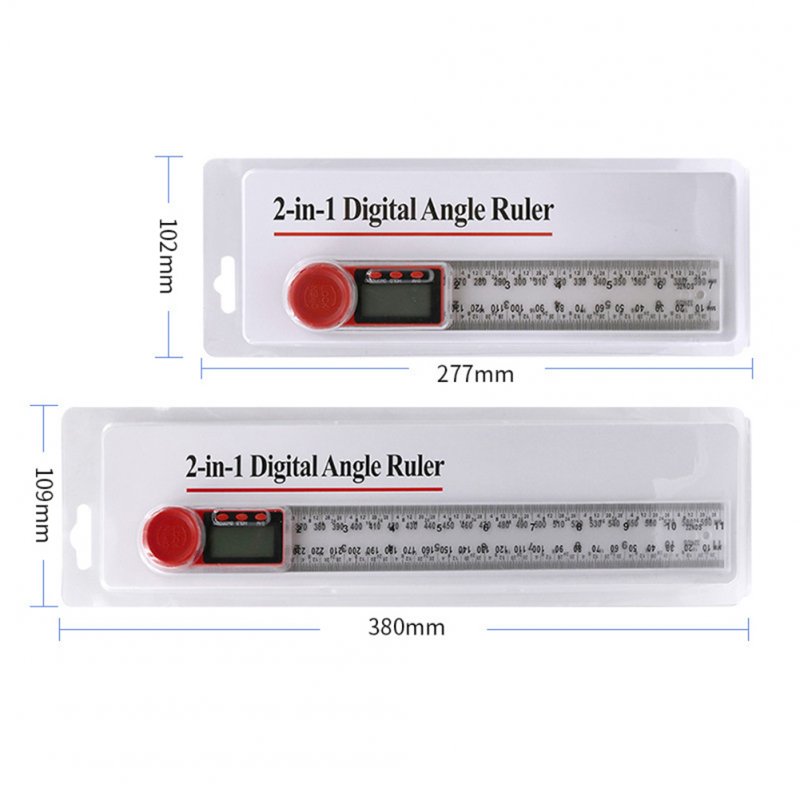 2-in-1 Transparent Digital Angle Ruler Protractor Angle Finder Vernier Caliper Measuring Tool 