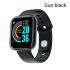 Y68 Smart Watch Waterproof Bluetooth Sport SmartWatch Support for iPhone Xiaomi Fitness Tracker Heart Rate Monitor Built in 150mAh Battery USB Charging Gun blac