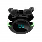 Y80 Bluetooth compatible Wireless Headset Waterproof Sports Earbuds Low latency Tws Gaming Headphones Power Display black