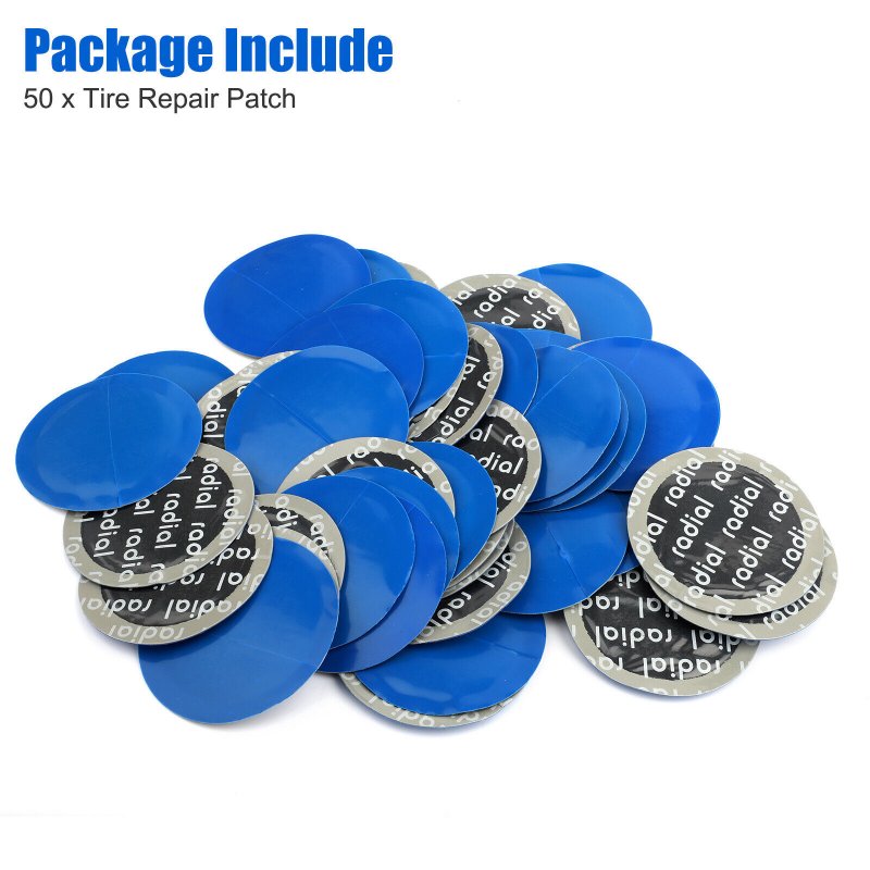 50Pcs Rubber Tire Patches Repair Tool 2.24 Inches Round Radial Tyre Rubber Patches Kit For Car Truck Bus Tractor Vehicle 