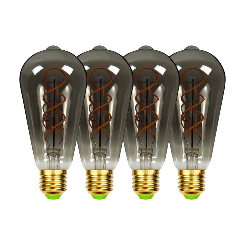 1pc/2pcs ST64 Dimmable LED Edison Lamp 2700k E27 220V 4W Super Bright Retro Vintage Household Lighting Lamp 2