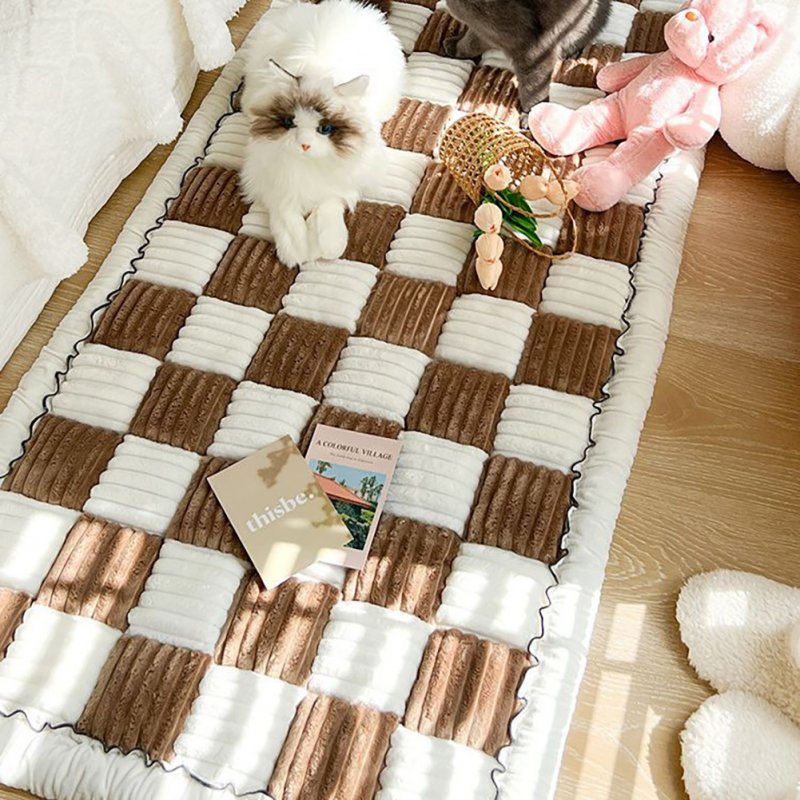 Funny Fuzzy Couch Cover Cream-Coloured Plaid Magic Sofa Protective Cover Anti-Slip Pet Mat Bed Black 70x210cm