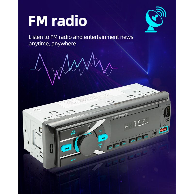 Bluetooth Car Fm Radio Rca Audio Subwoofer Sound Source Copy U Disk Card Reader Usb Mp3 Player 