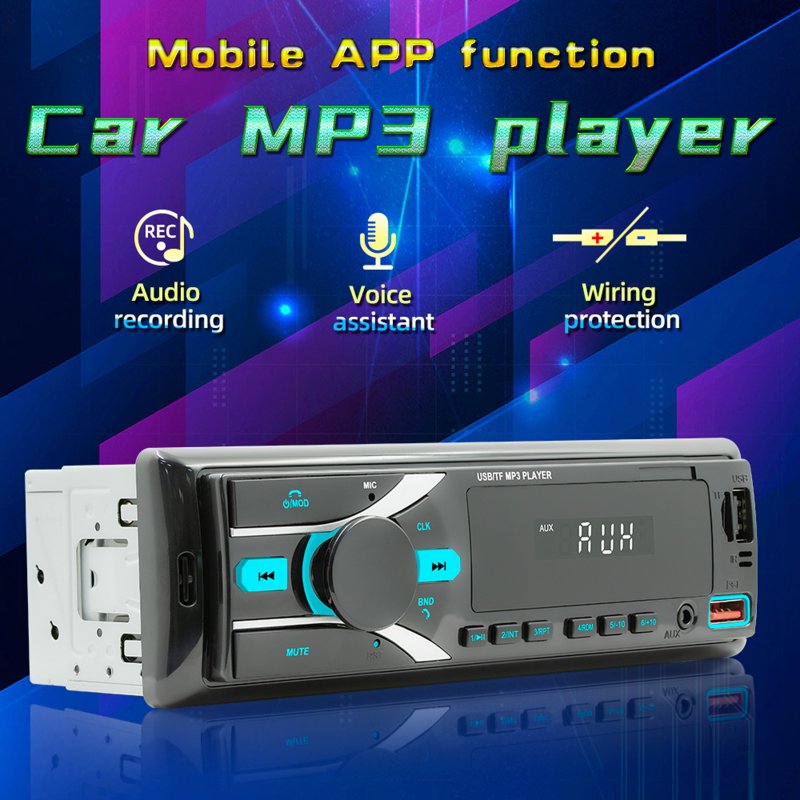 Bluetooth Car Fm Radio Rca Audio Subwoofer Sound Source Copy U Disk Card Reader Usb Mp3 Player 