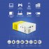 YG300Portable Projector HD 1080P Mini Video Projector Home Video Smart Projectors with Remote Control EU Plug