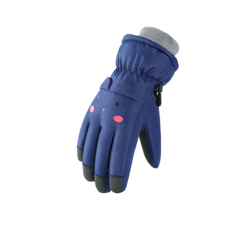 Kids Winter Snowboard Gloves Waterproof Windproof Plush Warm Gloves Snowboard Wear Outdoor Skiing Equipment 