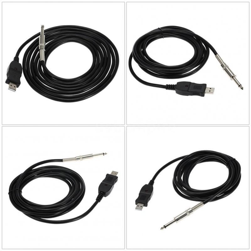 3m USB Interface Male to 6.35mm Electric Guitar Converter Cable Studio Audio Cable Guitar Computer Connector Cord Adapter  USB to 6.35/guitar