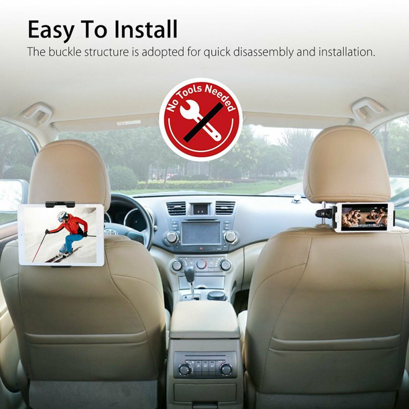Car Rear Seat Headrest Bracket 360 Degree Rotation Phone Mount Holder Stand 