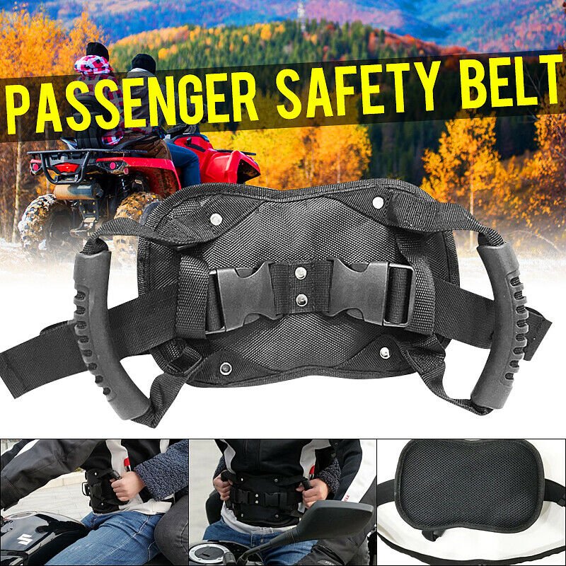 Motorcycle Atv Passenger Safety Belt Rear Seat Grab Grip Handle Belly Armrest 