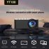 YT100 WiFi Portable Projector HD Mini Video Projector Home Video Smart Projectors For Phones Tablet Laptops Computer black