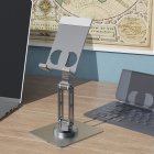 YY-023 Folding Cell Phone Stand Desk Adjustable Phone Holder Aluminum Alloy Tablet Stand Anti-Slip Base For All Phones Tablet grey below 10 inches