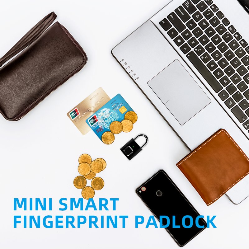 L34 Fingerprint Lock Smart Padlock Thumbprint Door Padlocks Portable Anti-Theft Fingerprint Lock for Bag Drawer Suitcase 