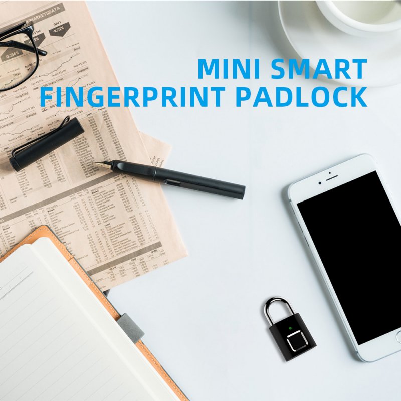 L34 Fingerprint Lock Smart Padlock Thumbprint Door Padlocks Portable Anti-Theft Fingerprint Lock for Bag Drawer Suitcase 