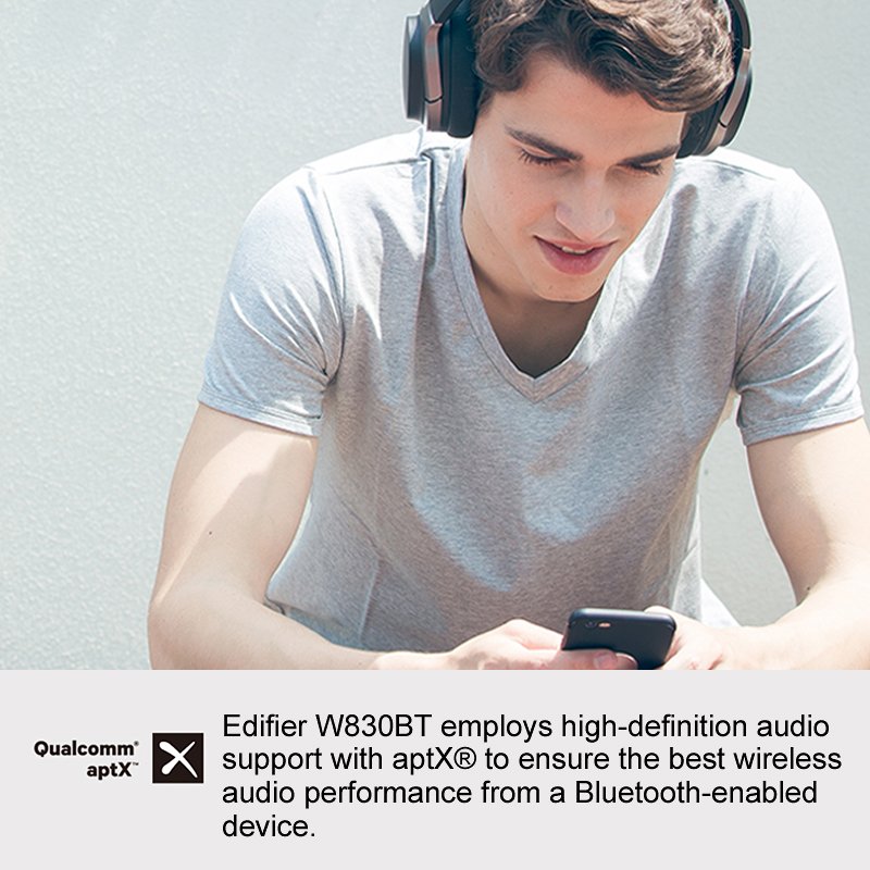 Original EDIFIER W830BT Wireless Headphones Bluetooth 4.1 Foldable Earphone Apt-X Codec NFC tech 95 Hours Playback with Mic 