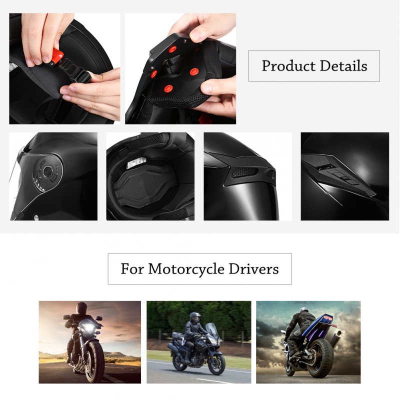 Motorcycle Dual Lens Open Face Capacete Motorcycle Vintage Style Helmets  red_L